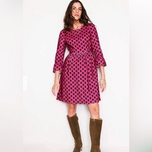 NWT Boden Ora Pink Corduroy Dress 4L